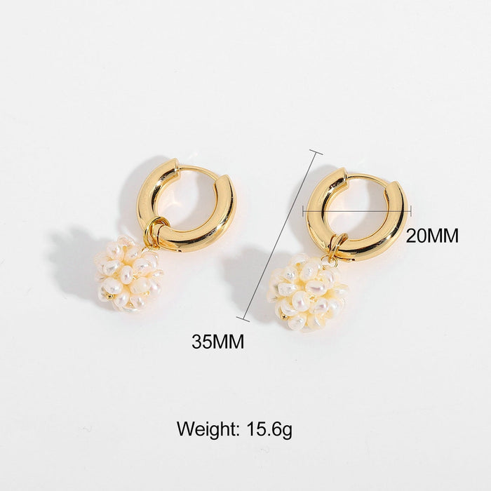 Wholesale 14K Gold Plated Pearl Earrings JDC-ES-JD340 Earrings 杰鼎 5 Wholesale Jewelry JoyasDeChina Joyas De China