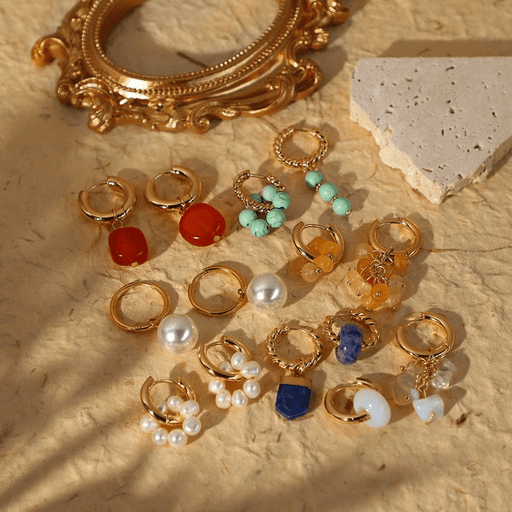 Wholesale 14K Gold Plated Pearl Earrings JDC-ES-JD340 Earrings 杰鼎 Wholesale Jewelry JoyasDeChina Joyas De China