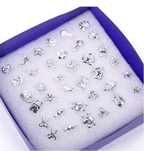 Wholesale 18 pairs of different Earrings Silver JDC-ES-LX012 Piercings JoyasDeChina Picture color Wholesale Jewelry JoyasDeChina Joyas De China