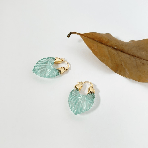 Wholesale 18K gold plated resin Earrings JDC-ES-Linh002 Earrings 麟凰 Wholesale Jewelry JoyasDeChina Joyas De China