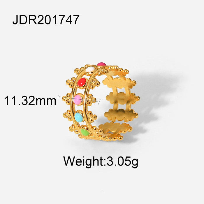 Wholesale 18K gold plated stainless steel ring JDC-RS-JD273 Rings 杰鼎 1 1 Wholesale Jewelry JoyasDeChina Joyas De China