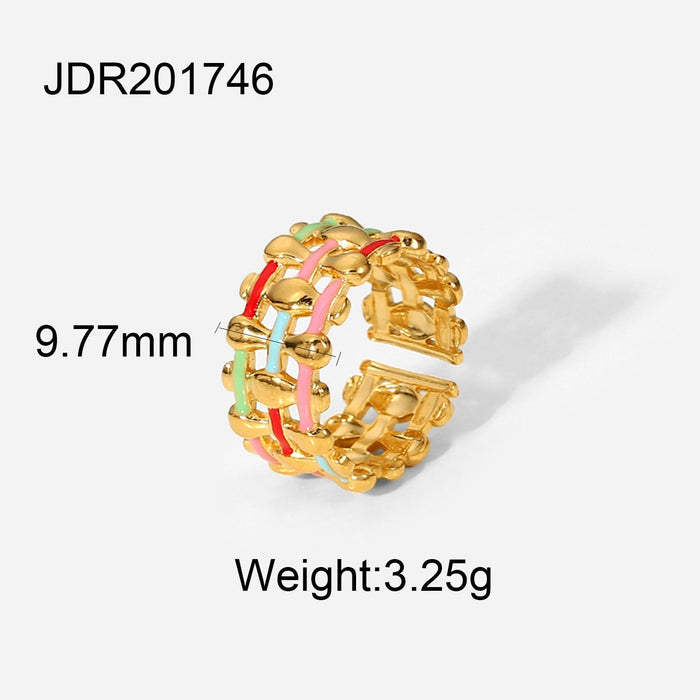 Wholesale 18K gold plated stainless steel ring JDC-RS-JD273 Rings 杰鼎 2 1 Wholesale Jewelry JoyasDeChina Joyas De China