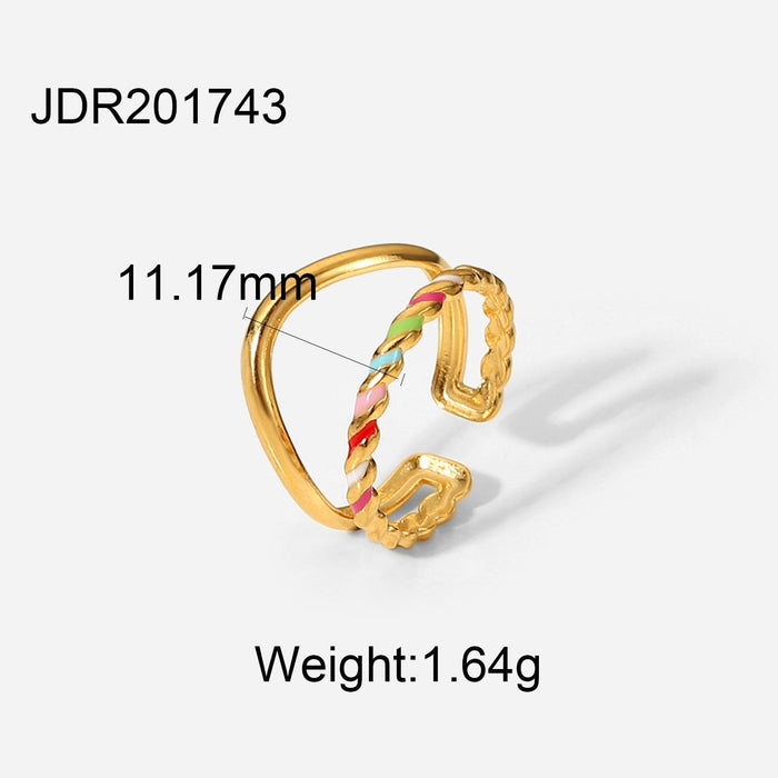 Wholesale 18K gold plated stainless steel ring JDC-RS-JD273 Rings 杰鼎 6 1 Wholesale Jewelry JoyasDeChina Joyas De China
