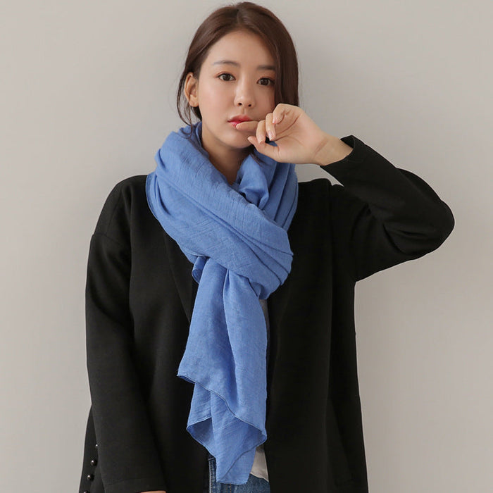 Wholesale 1.8m cotton linen scarf JDC-SF-GSCM004 scarf JoyasDeChina Cowboy blue Oversized Wholesale Jewelry JoyasDeChina Joyas De China