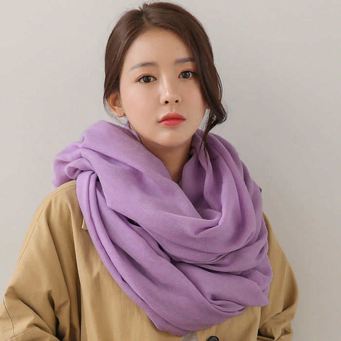 Wholesale 1.8m cotton linen scarf JDC-SF-GSCM004 scarf JoyasDeChina Light purple Oversized Wholesale Jewelry JoyasDeChina Joyas De China