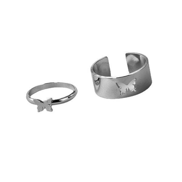 Wholesale 2-piece set of creative personality butterfly metal Rings JDC-RS-SF010 Rings 少峰 Wholesale Jewelry JoyasDeChina Joyas De China