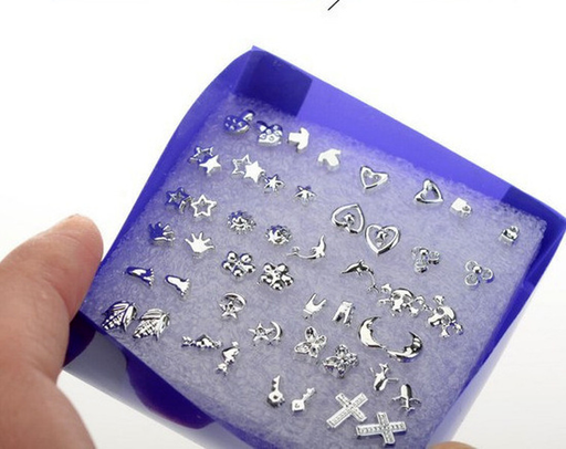Wholesale 24 pairs of different Earrings Silver JDC-ES-LX001 Piercings JoyasDeChina Wholesale Jewelry JoyasDeChina Joyas De China