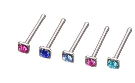 Wholesale 40 square diamond studded Stainless Steel Nose nails in Europe and America JDC-NS-LX031 Piercings JoyasDeChina Wholesale Jewelry JoyasDeChina Joyas De China