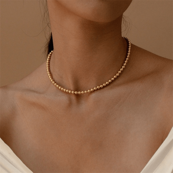 Wholesale 5mm Copper Bead Chain Necklace Cross JDC-NE-Jif042 Necklaces 集沣 Wholesale Jewelry JoyasDeChina Joyas De China