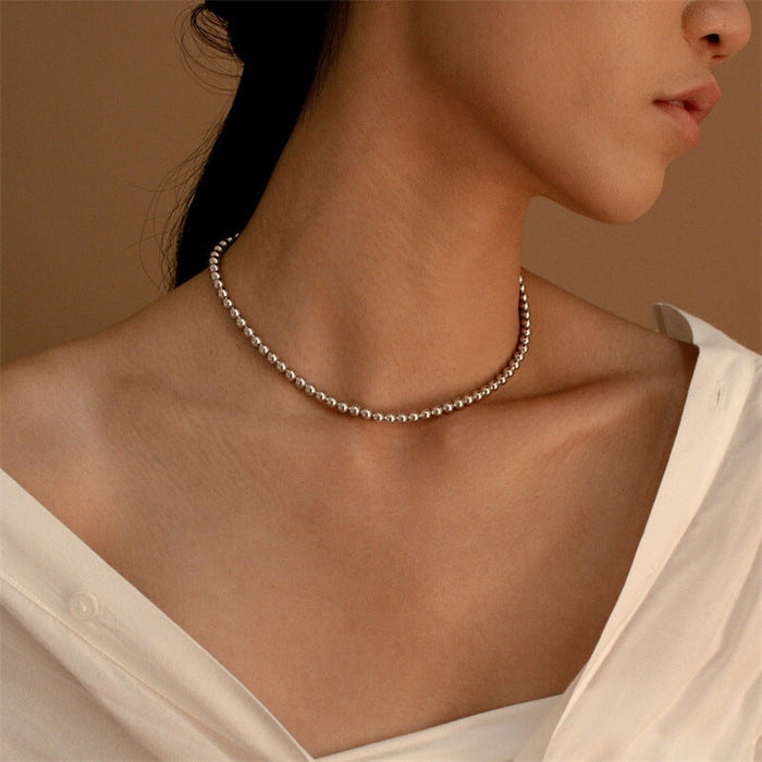 Wholesale 5mm Copper Bead Chain Necklace Cross JDC-NE-Jif042 Necklaces 集沣 Silver Wholesale Jewelry JoyasDeChina Joyas De China