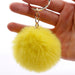 Wholesale 7CM round hair ball keychains JDC-KC-YD020 Keychains JoyasDeChina Yellow 7cm hair ball Wholesale Jewelry JoyasDeChina Joyas De China
