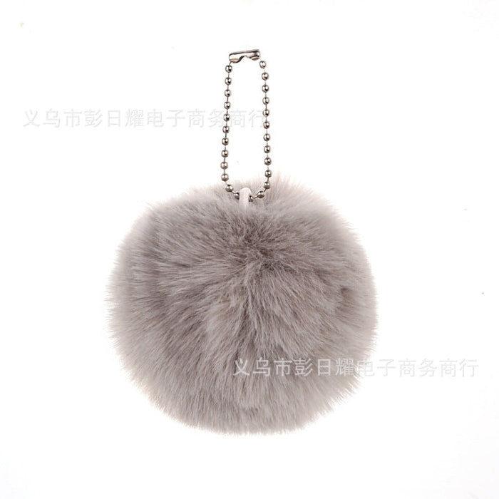 Wholesale 8cm beads chain plush cloth hair ball Pom Pom Keychain JDC-KC-PRY003 Keychains 彭日耀 Wholesale Jewelry JoyasDeChina Joyas De China