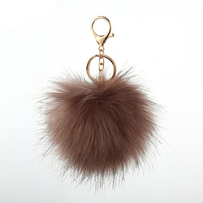 Wholesale 8cm hair ball pendant plush cloth Pom Pom Keychain JDC-KC-PRY005 Keychains 彭日耀 camel 10cm Wholesale Jewelry JoyasDeChina Joyas De China