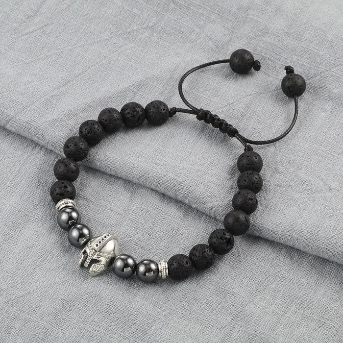 Wholesale 8mm Volcanic Stone Turquoise Beaded Bracelet JDC-BT-JiuJ020 Bracelet 九江 Wholesale Jewelry JoyasDeChina Joyas De China