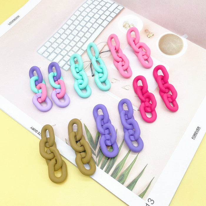 Wholesale 925 Silver Needle Acrylic Color Earrings JDC-ES-XC339 Earrings 夏晨 Wholesale Jewelry JoyasDeChina Joyas De China