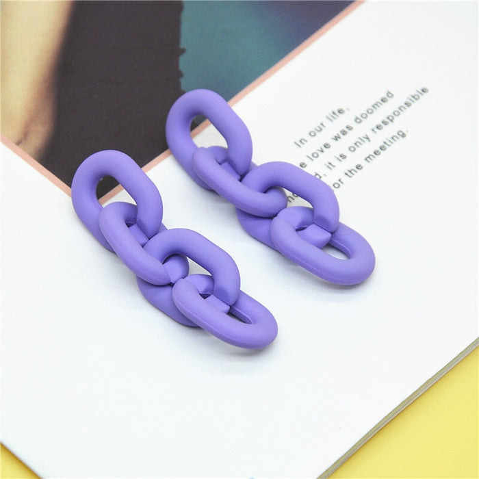 Wholesale 925 Silver Needle Acrylic Color Earrings JDC-ES-XC339 Earrings 夏晨 dark purple Wholesale Jewelry JoyasDeChina Joyas De China