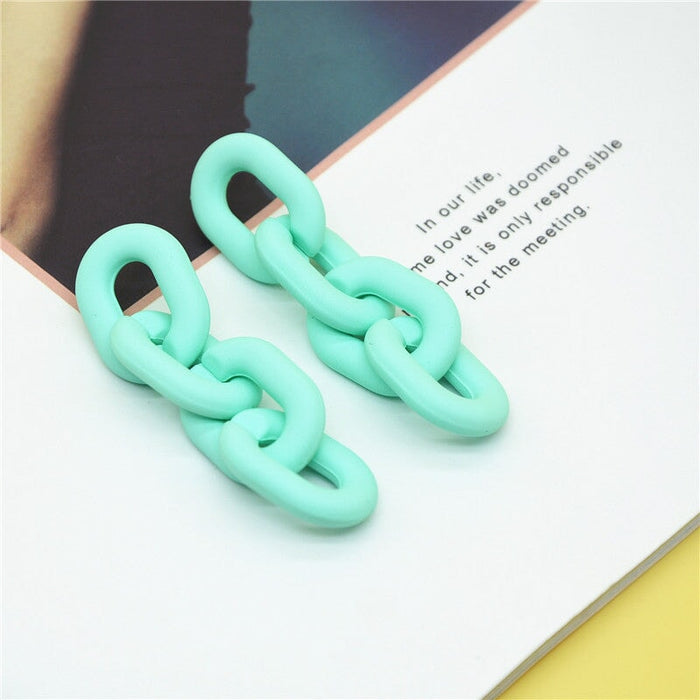 Wholesale 925 Silver Needle Acrylic Color Earrings JDC-ES-XC339 Earrings 夏晨 light green Wholesale Jewelry JoyasDeChina Joyas De China