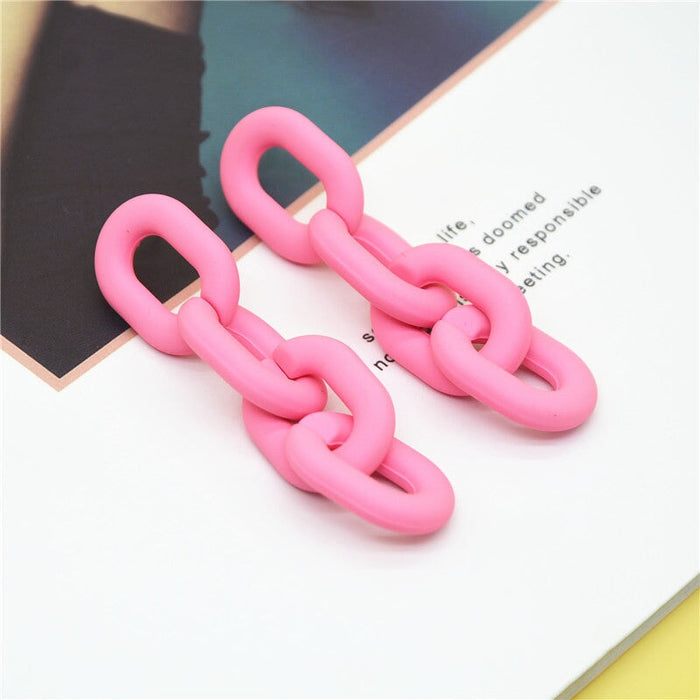 Wholesale 925 Silver Needle Acrylic Color Earrings JDC-ES-XC339 Earrings 夏晨 light rose red Wholesale Jewelry JoyasDeChina Joyas De China