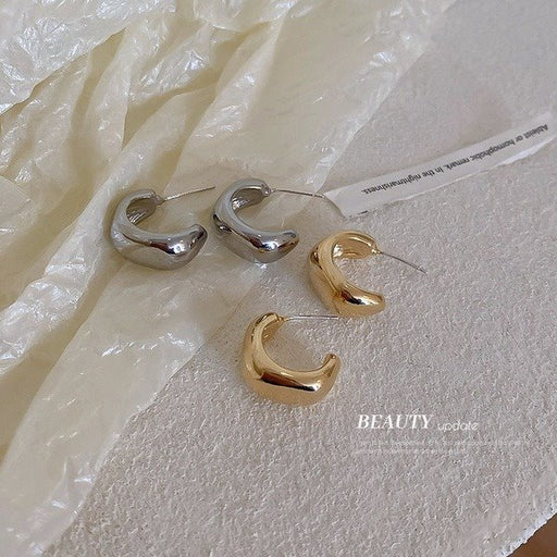 Wholesale 925 Silver Needle Alloy C Shape Earrings JDC-ES-BY150 Earrings 宝钰 Wholesale Jewelry JoyasDeChina Joyas De China