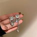 Wholesale 925 Silver Needle Alloy Rhinestone Earrings JDC-ES-BY110 Earrings 宝钰 silver Wholesale Jewelry JoyasDeChina Joyas De China