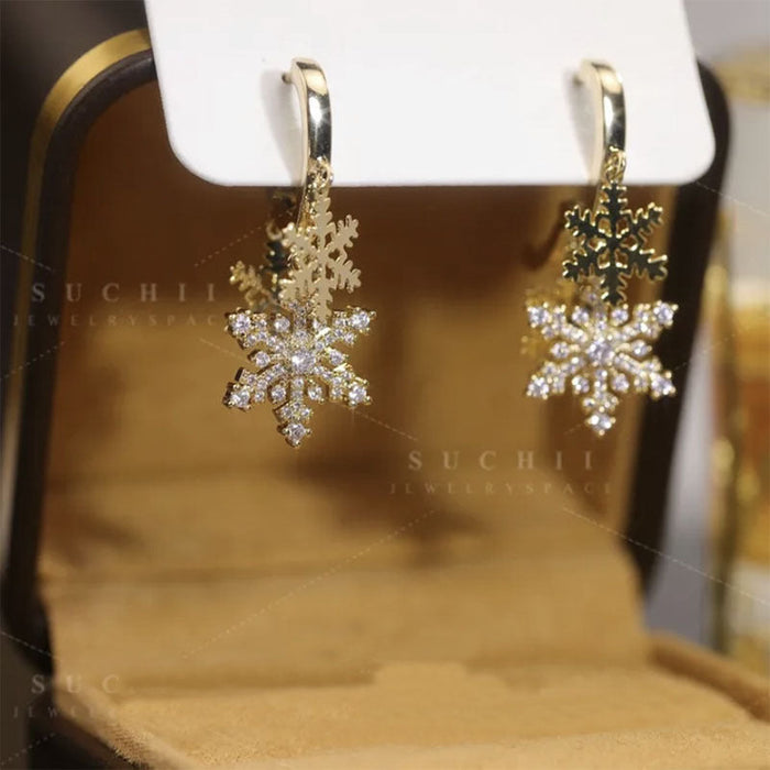 Wholesale 925 Silver Needle Alloy Snowflake Earrings JDC-ES-XuF084 Earrings 旭帆 Wholesale Jewelry JoyasDeChina Joyas De China
