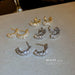 Wholesale 925 Silver Needle Alloy Zircon C Shape Earrings JDC-ES-BY133 Earrings 宝钰 Wholesale Jewelry JoyasDeChina Joyas De China