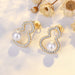 Wholesale 925 Silver Needle Calabash Pearl Copper Zircon Earrings JDC-ES-QLX023 Earrings 巧兰轩 gold Wholesale Jewelry JoyasDeChina Joyas De China