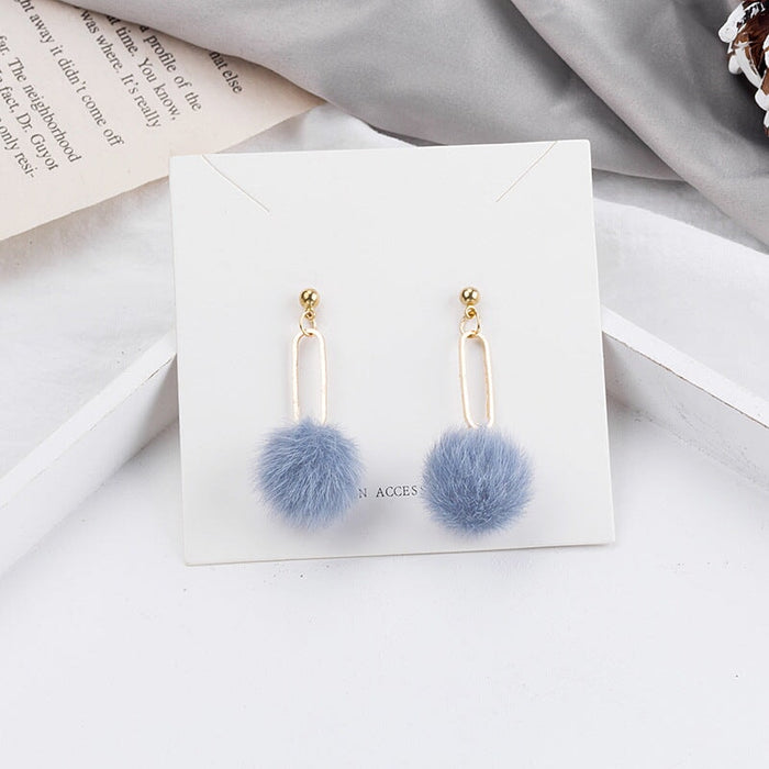 Wholesale 925 Silver Needle Candy Color Cute Hairball Earrings JDC-ES-GSMDD018 Earrings 萌豆豆 Wholesale Jewelry JoyasDeChina Joyas De China
