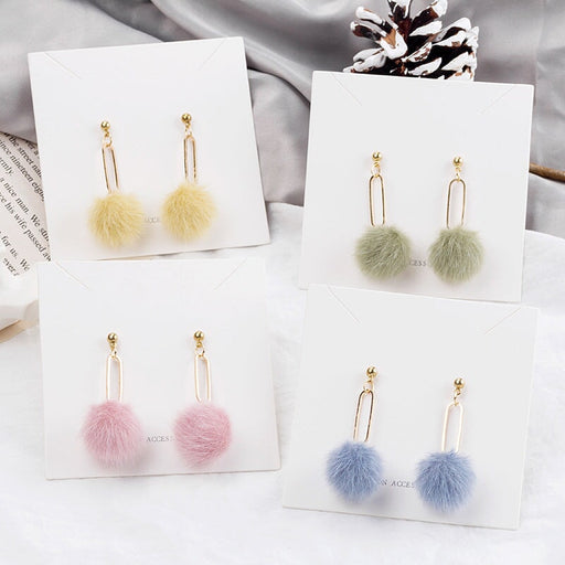 Wholesale 925 Silver Needle Candy Color Cute Hairball Earrings JDC-ES-GSMDD018 Earrings 萌豆豆 Wholesale Jewelry JoyasDeChina Joyas De China