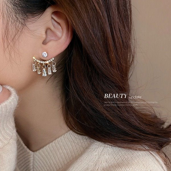 Wholesale 925 Silver Needle Copper Rhinestone Zircon Earrings JDC-ES-BY151 Earrings 宝钰 Wholesale Jewelry JoyasDeChina Joyas De China