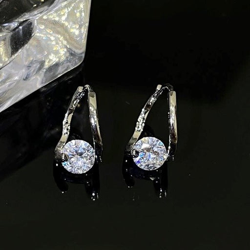 Wholesale 925 Silver Needle Copper Zircon Earrings JDC-ES-XuF061 Earrings 旭帆 Wholesale Jewelry JoyasDeChina Joyas De China