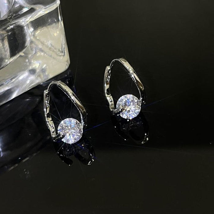 Wholesale 925 Silver Needle Copper Zircon Earrings JDC-ES-XuF061 Earrings 旭帆 silver Wholesale Jewelry JoyasDeChina Joyas De China