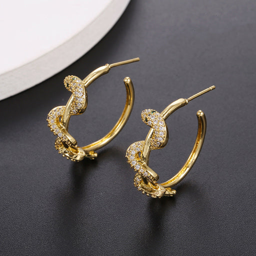 Wholesale 925 Silver Needle Copper Zircon Snake Earrings JDC-ES-WB019 Earrings 务本 Wholesale Jewelry JoyasDeChina Joyas De China