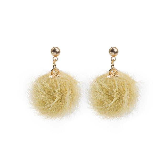 Wholesale 925 Silver Needle Hair Ball Earrings JDC-ES-GSMDD020 Earrings 萌豆豆 Wholesale Jewelry JoyasDeChina Joyas De China