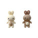 Wholesale 925 Silver Needle Milk Coffee Color Cartoon Bear and Rabbit Earrings JDC-ES-HanXi001 Earrings 涵熙 Wholesale Jewelry JoyasDeChina Joyas De China