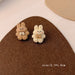 Wholesale 925 Silver Needle Milk Coffee Color Cartoon Bear and Rabbit Earrings JDC-ES-HanXi001 Earrings 涵熙 Wholesale Jewelry JoyasDeChina Joyas De China