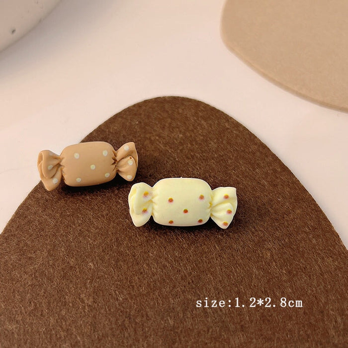Wholesale 925 Silver Needle Milk Coffee Color Cartoon Bear and Rabbit Earrings JDC-ES-HanXi001 Earrings 涵熙 Wholesale Jewelry JoyasDeChina Joyas De China