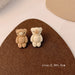 Wholesale 925 Silver Needle Milk Coffee Color Cartoon Bear and Rabbit Earrings JDC-ES-HanXi001 Earrings 涵熙 MY35083 Wholesale Jewelry JoyasDeChina Joyas De China