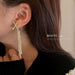 Wholesale 925 Silver Needle Rhinestone Copper Tassel Earrings JDC-ES-BY118 Earrings 宝钰 Wholesale Jewelry JoyasDeChina Joyas De China