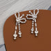 Wholesale 925 Silver Needle Rhinestone Zircon Bow Earrings JDC-ES-JX026 Earrings 锦希 Wholesale Jewelry JoyasDeChina Joyas De China