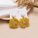 Wholesale 925 Silver Needle Wool Flower Daisy Earrings JDC-ES-GSMDD019 Earrings 萌豆豆 Wholesale Jewelry JoyasDeChina Joyas De China