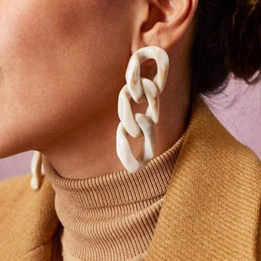 Wholesale 925 Silver Post Chain Acrylic Earrings JDC-ES-XC342 Earrings 夏晨 Wholesale Jewelry JoyasDeChina Joyas De China