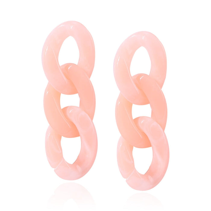 Wholesale 925 Silver Post Chain Acrylic Earrings JDC-ES-XC342 Earrings 夏晨 pink Wholesale Jewelry JoyasDeChina Joyas De China