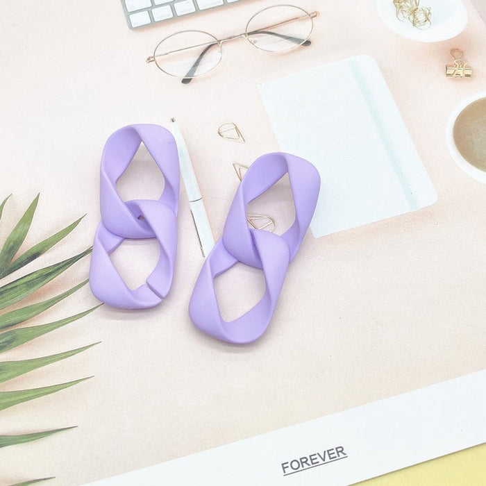 Wholesale 925 Silver Post Twisted Chain Acrylic Earrings JDC-ES-XC341 Earrings 夏晨 Wholesale Jewelry JoyasDeChina Joyas De China