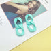 Wholesale 925 Silver Post Twisted Chain Acrylic Earrings JDC-ES-XC341 Earrings 夏晨 light green Wholesale Jewelry JoyasDeChina Joyas De China