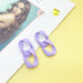 Wholesale 925 Silver Post Twisted Chain Acrylic Earrings JDC-ES-XC341 Earrings 夏晨 purple Wholesale Jewelry JoyasDeChina Joyas De China