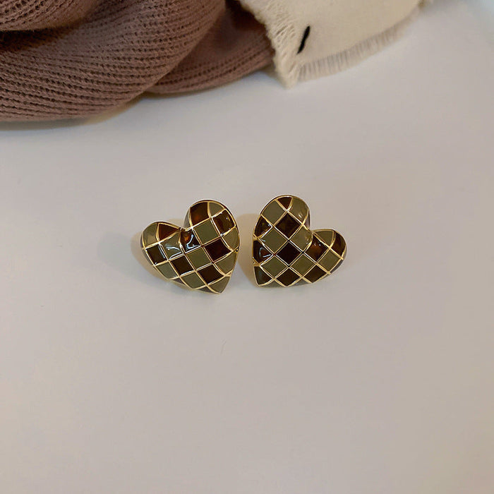Wholesale 926 Needle Acrylic Alloy Earrings JDC-ES-BY148 Earrings 宝钰 brown Heart shape Wholesale Jewelry JoyasDeChina Joyas De China