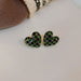 Wholesale 926 Needle Acrylic Alloy Earrings JDC-ES-BY148 Earrings 宝钰 green Heart shape Wholesale Jewelry JoyasDeChina Joyas De China