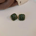 Wholesale 926 Needle Acrylic Alloy Earrings JDC-ES-BY148 Earrings 宝钰 green square Wholesale Jewelry JoyasDeChina Joyas De China