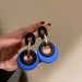 Wholesale 926 Needle Alloy Acrylic Earrings JDC-ES-BY088 Earrings 宝钰 blue Wholesale Jewelry JoyasDeChina Joyas De China